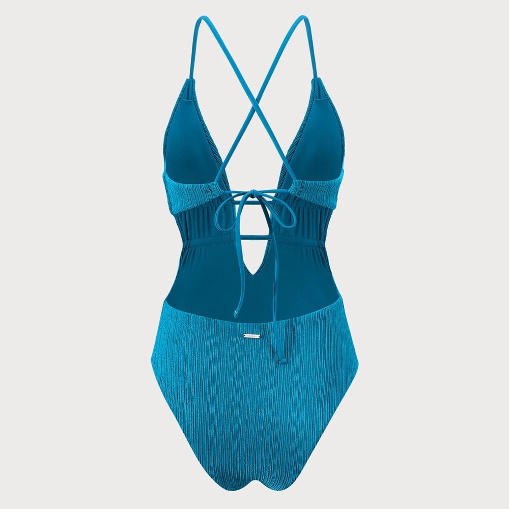Berlook Textured Plunge One-Piece Swimsuit - Picture 7 of 8